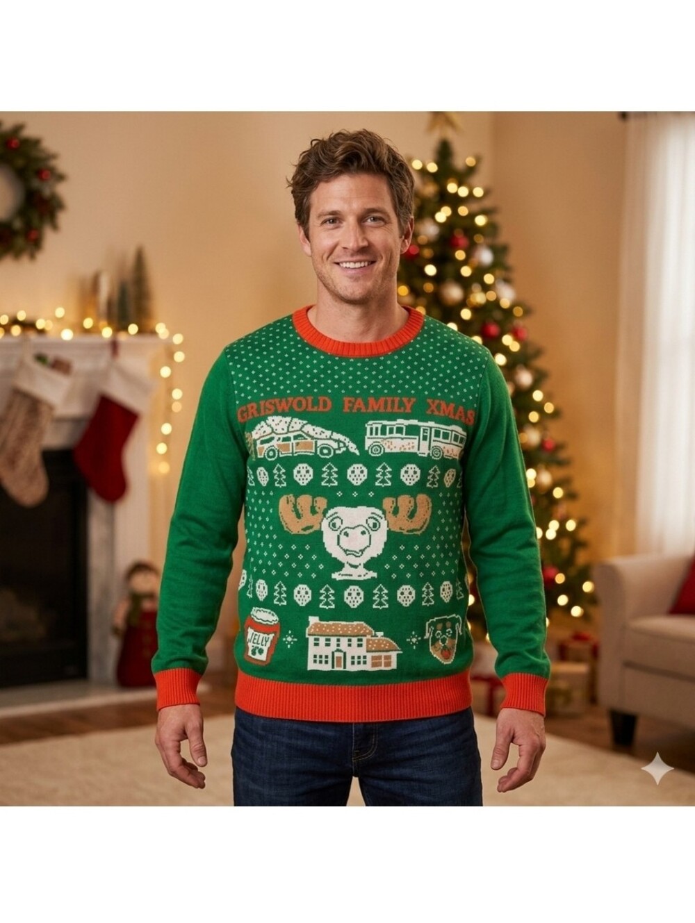 🔥 National Lampoons Christmas Vacation Mens Size Large Ugly Christmas Sweater